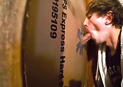 Twink takes the cum in his mouth at homemade GH swallows