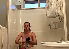 Teen Mom Amy REAL SPY shower 4A - sweaty after soccer game
