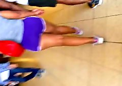 Amazing sexy big black ass in tiny shorts 