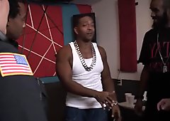Black thug with huge dick gets shared between couple of corrupted female cops with great tits