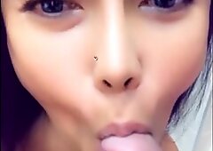 Asian babe gives amazing Snapchat Blowjob and swallows my cum