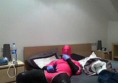 Wearing Lycra and Latex with cumshoot!